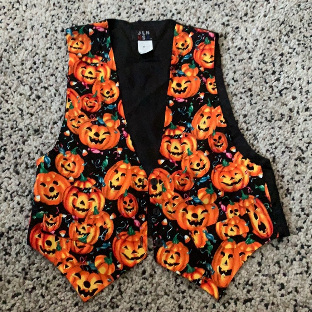 JLN USA Halloween Pumpkin JackOLantern Vest Unisex